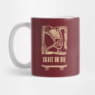 Free Skeleton Skate or Die (sepia) Mug